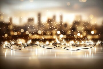 Wall Mural - soft gradient gold background with abstract blur and shimmering stars to emphasize and promote produ