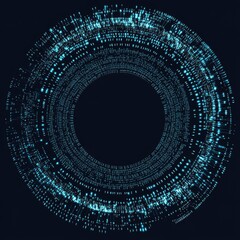 Digital Sphere of Binary Data: An Abstract Circle Representing Technology and Information Transmission