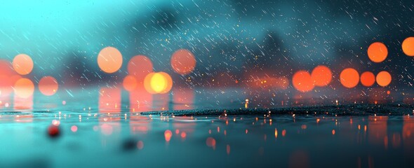 Wall Mural - bokeh concept illustrated with a blurred, light background showing a festive, colorful banner