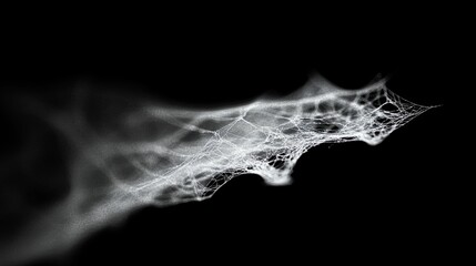 Delicate Spiderweb Against Dark Background