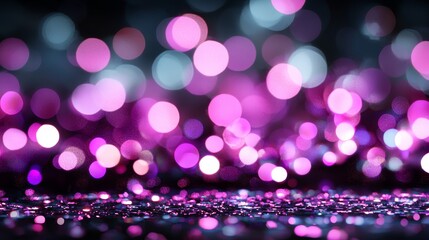 Wall Mural - golden bokeh particles and highlights blend into a festive abstract christmas texture on a dark back