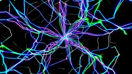 Leinwandbilder - Experience mesmerizing light patterns and vibrant colors swirling in an abstract digital display in motion