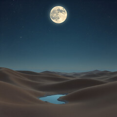 Wall Mural - moon over the desert