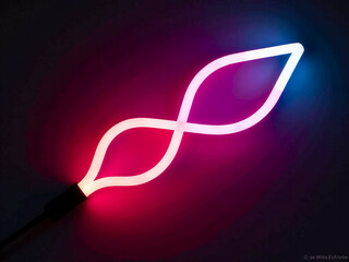 Wall Mural - neon figures on black background, designer element.