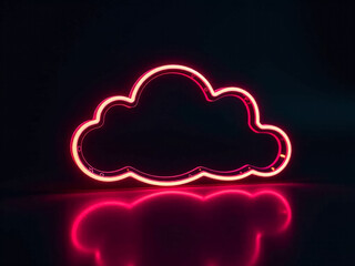 Wall Mural - neon figures on black background, designer element.
