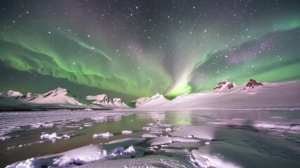 Wall Mural - vibrant aurora borealis dancing across the night sky at the north pole