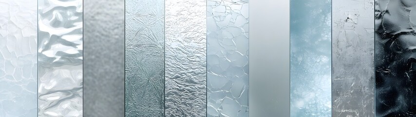 Poster - Detailed close up view of intricate icy textures frozen patterns and crystalline structures on a tranquil winter surface  Elegant abstract and captivating frozen landscape