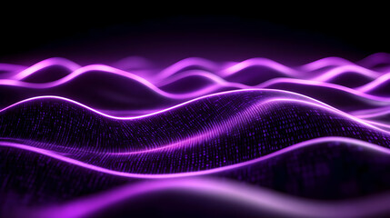 Canvas Print - abstract digital waves with vibrant purple tones creating a mesmerizing visual effect. perfect for b