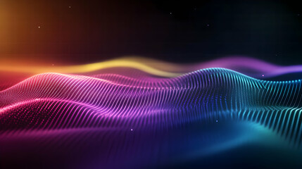 Wall Mural - an abstract wave of colorful light patterns creates a mesmerizing digital landscape, perfect for bac