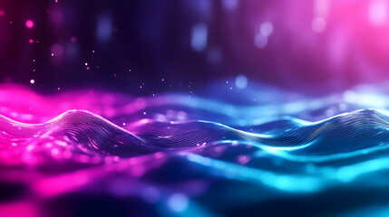 Wall Mural - a mesmerizing blend of colorful waves illuminated by vibrant lights, creating a dreamlike atmosphere