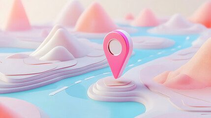 Fototapete - Pastel Hued 3D Geometric Shapes and Curves Floating on a Minimalist Backdrop with Soft Fluid Surfaces and Patterns Showcasing a Captivating Digital Artwork