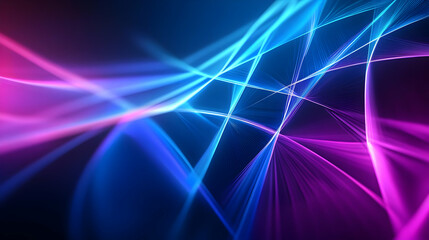 Wall Mural - a vibrant, abstract representation of light waves in blue and pink hues, perfect for backgrounds and