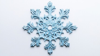 Poster - Elegant Light Blue Ornate Snowflake Wall Decor