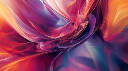 Poster - Abstract swirling vibrant colors, red, orange, purple, blue hues, dynamic flow, energy, motion, texture.