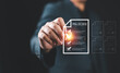 © Nirusmee - Businessman check online document validation icon, Concepts of practices and policies, company articles of association Terms and Conditions, regulations and legal advice, corporate policy