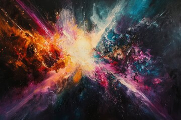Wall Mural - A radiant explosion of light and color, symbolizing energy and motion