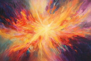 Wall Mural - A radiant explosion of light and color, symbolizing energy and motion