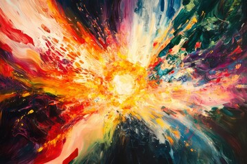 Wall Mural - A radiant explosion of light and color, symbolizing energy and motion
