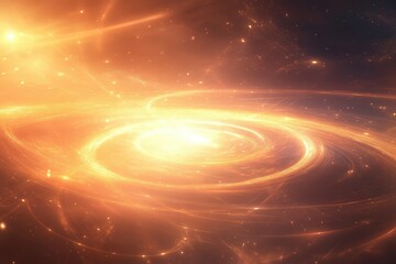 Wall Mural - A soft halo of warm light spreading through a misty abstract space