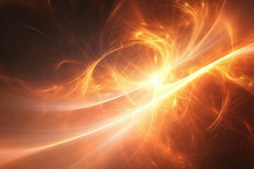 Wall Mural - A soft halo of warm light spreading through a misty abstract space