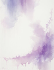 Wall Mural - lilac watercolor background - abstract light purple watercolor splash background - generative ai
