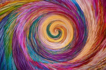 Wall Mural - A swirling vortex of colors illuminated by streaks of golden light