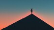 © MJ - Silhouette of Person Standing on Pyramid Peak During Sunset Glow