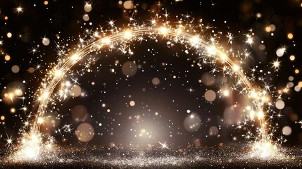 Wall Mural - bright white bokeh lights forming a halo effect, perfect for wedding or winter themes.
