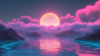 gradient combination of magenta, cyan and deep blue, abstract background