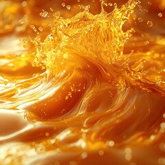 Wall Mural - mesmerizing glowing oil splash in vibrant motion fluid shapes and dynamic energy concept