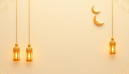 A serene Ramadan background featuring a soft paper texture. Created with AI