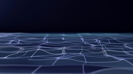 Wall Mural - Abstract Grid Network Softly Illuminated Blue Hues. AI Generated