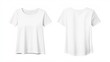 © Design Spread - Women's White T-Shirt Mockup, Front and Back View, Isolated on White