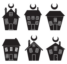 Creative Spooky House Silhouettes collection