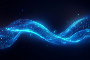 Blue binary data cyberspace background