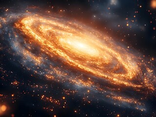 Wall Mural - captivating spiral galaxy with shimmering stars and glowing cosmic dust