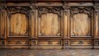 © heinng - Intricate Wooden Paneling Rich Warm Tones Elegant Design. AI Generated