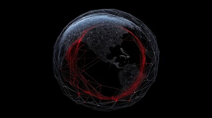 Wall Mural - abstract digital globe with network connections and data visualization