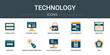 © Digital Bazaar - set of 10 outline web technology icons such as virtual hine, internet value, growth hacking, user interface, serif font, web apps, search engine marketing vector icons for report, presentation,