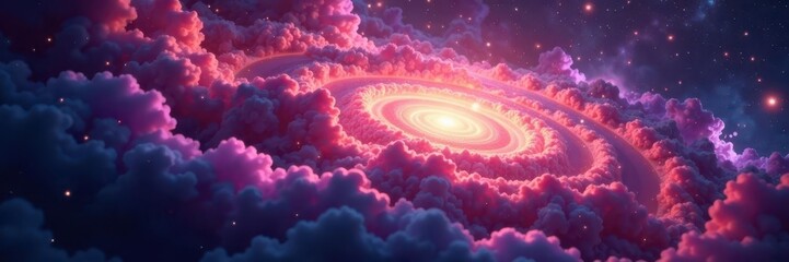 Wall Mural - vibrant nebula swirls, cosmic dust clouds, stellar birth, vibrant, dream, painting
