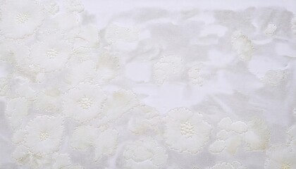 Wall Mural - delicate embossed floral texture with white flowers on a neutral background, decorative wallpaper design for elegant interiors

