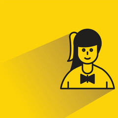 Poster - woman avatar with shadow on yellow background