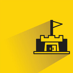 Sticker - fortresses icon with shadow on yellow background