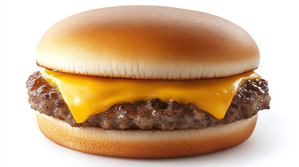 Wall Mural - Cheeseburger isolated on a white background as jpg, food.