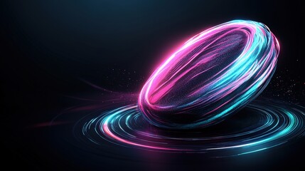 Wall Mural - colorful light painting on black background with cybersecurity fingerprint and 2fa authentication co