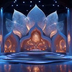 Poster - Futuristic stage with intricate Islamic design high resolution picture