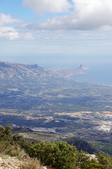 Wall Mural - The panorama opening from the pick Puig Camapan in the direction of Benidorm and sea, Spain 