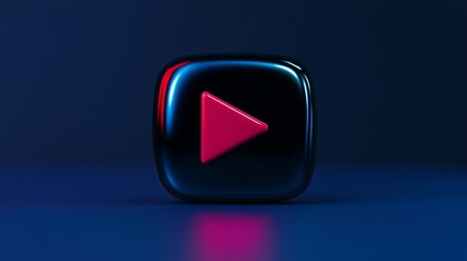 Abstract Play Button Icon for Video Content