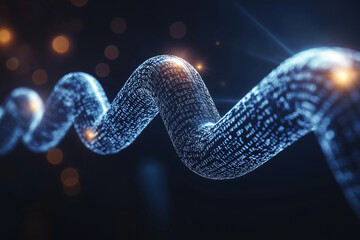 Wall Mural - blockchain concepts data storage using dna sequences