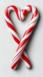 Heart-shaped candy cane design decorated with colorful stripes perfect for valentine's day or sweet treats celebration